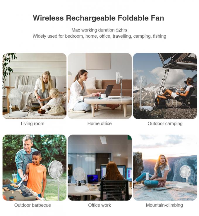 Air Cooling Portable Foldable Fan Usb Rechargeable 6-15h Working Time 0