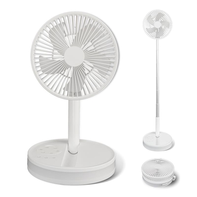 Freestanding Portable Foldable Fan 1240 RPM Rechargeable Table Fan With Led Light