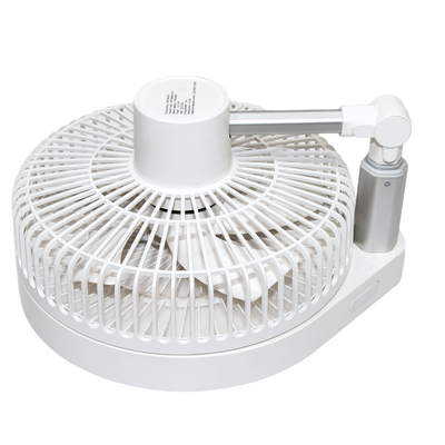 DC 12V Desktop Rechargeable Fan With LED Light BLDC Motor Li-Polymer Battery