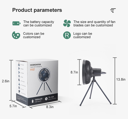 Tent Wireless Tripod Stand Fan Cordless Little Rechargeable Table Circulator For Camping