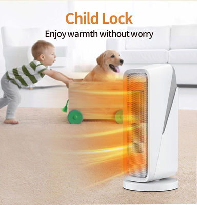 Waterproof Portable Electric Fan Heater With Timer 1-4h Ceramic PTC Heating Element